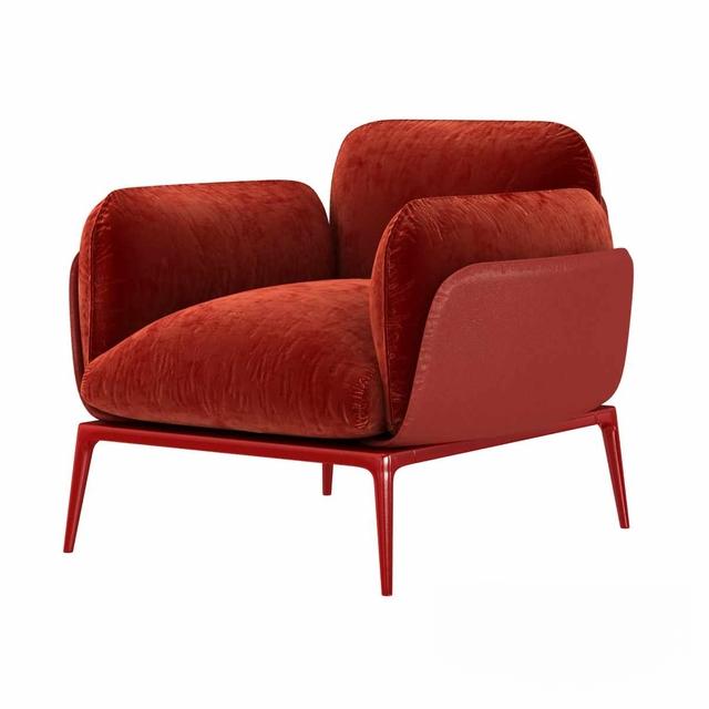 Red Velvet Modern singlesofa