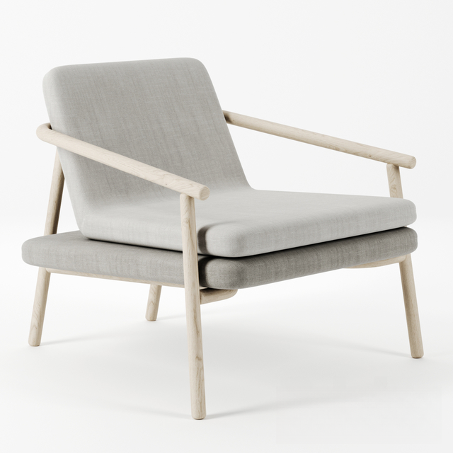 LightGreyWoodenModern singlesofa