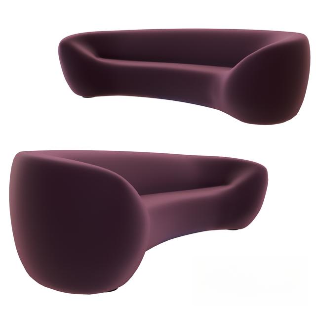 Purple Curved Sofa singlesofa