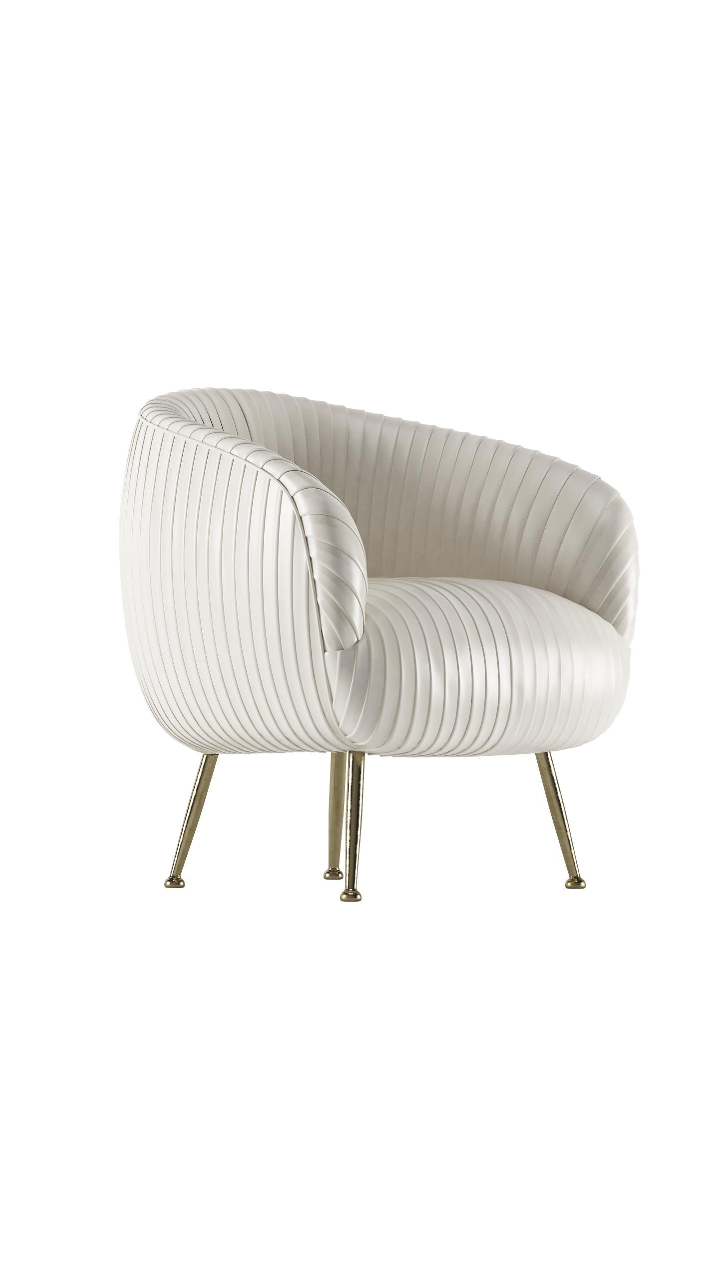 White Curved Chair singlesofa