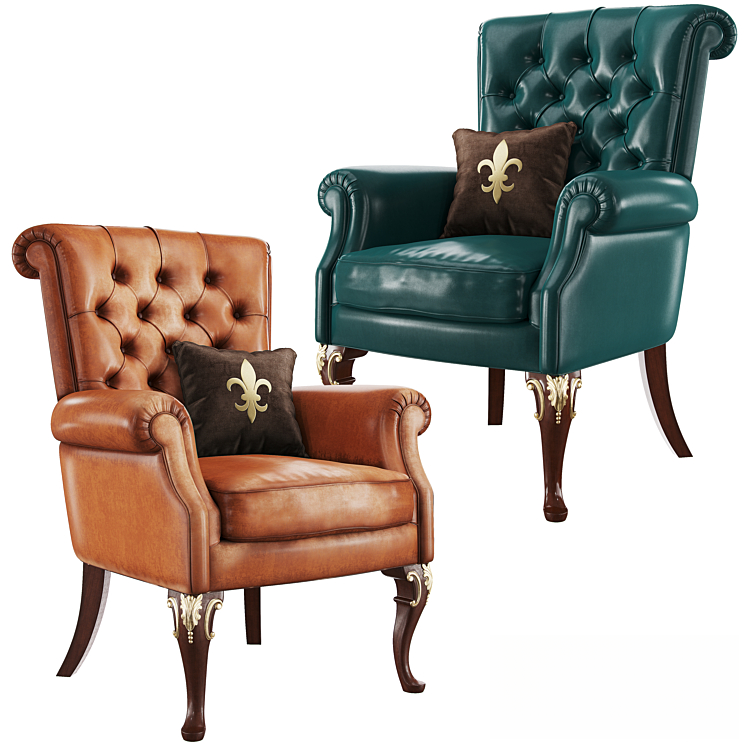 Leather Button Tufted singlesofa