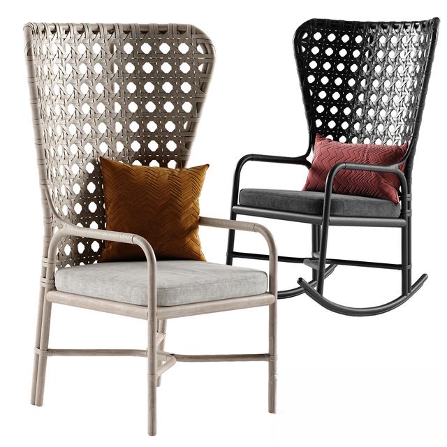 Modern Wicker Rocking Chair singlesofa