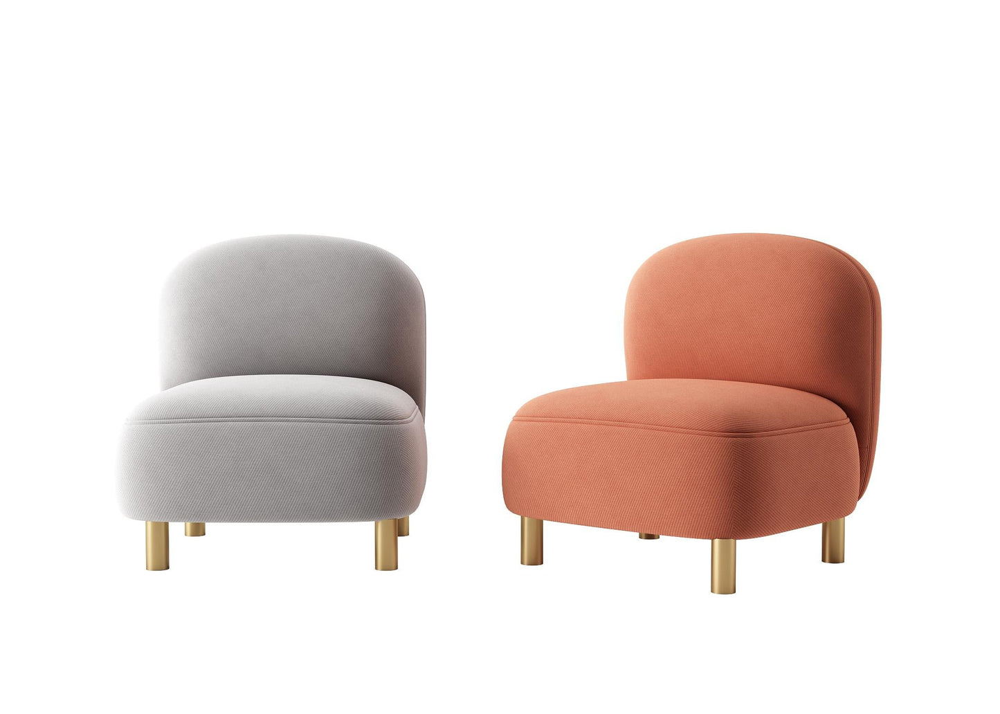 Modern Grey Orange singlesofa