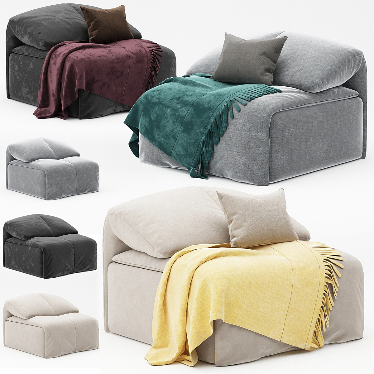 Modern Square Sofa singlesofa