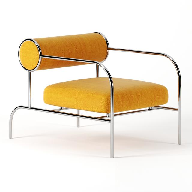 Yellow Metal Modern singlesofa