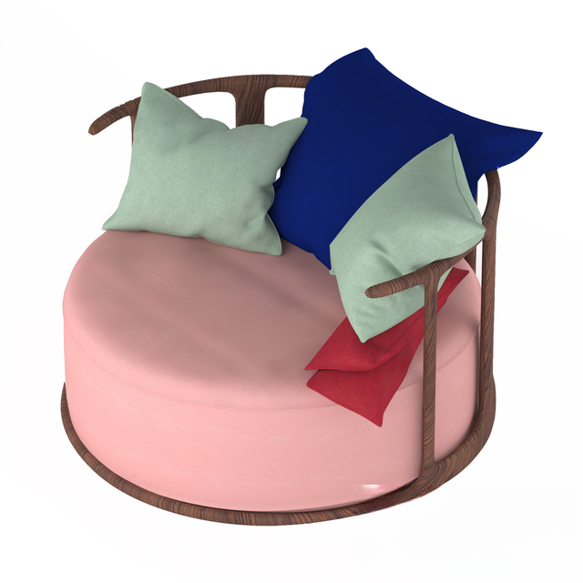 Round Pink Modern singlesofa