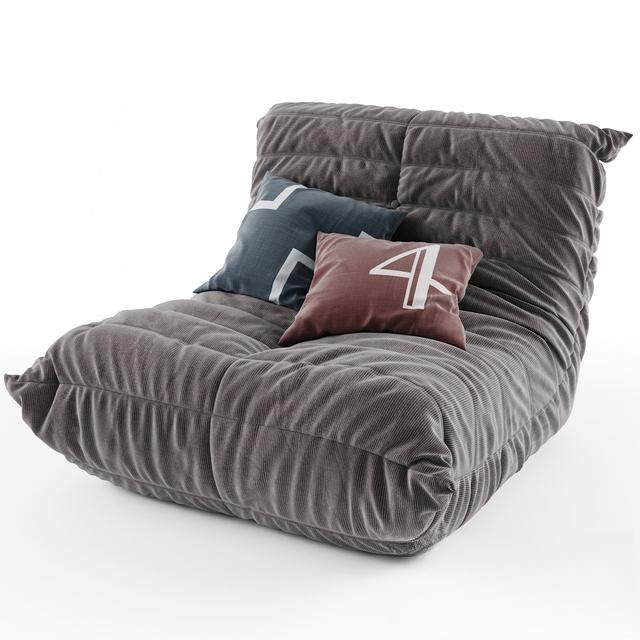 Grey Puff Bed singlesofa