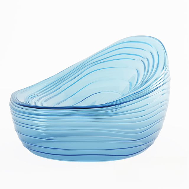 Blue Wavy Glass singlesofa