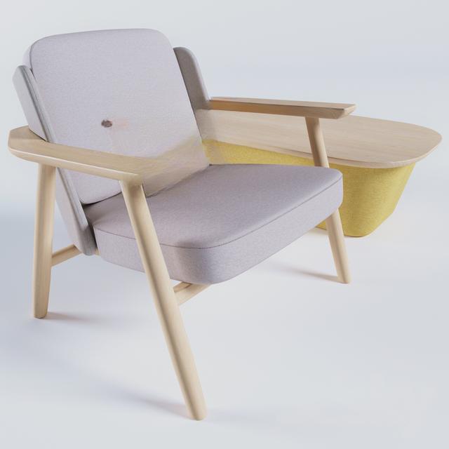 Modern Light Wood Chair singlesofa