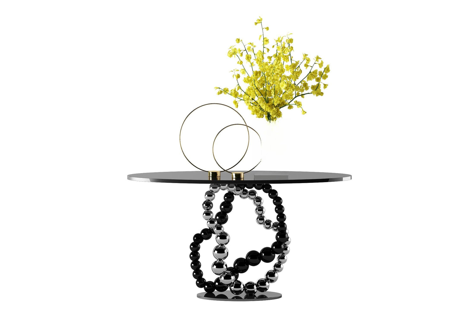 Modern black beaded teatable table