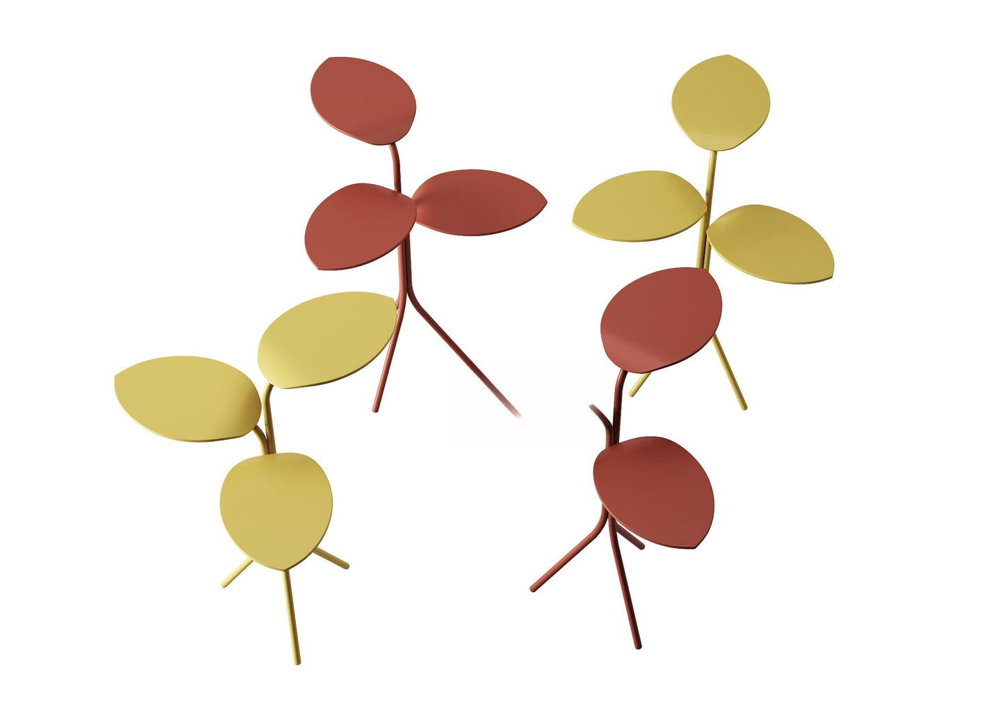 yellow red plant table