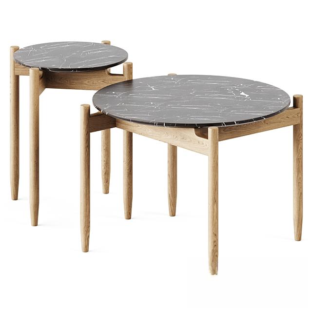 Round wooden teatable table