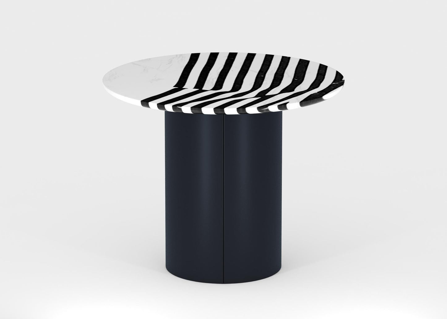 Blackandwhite striped teatable table