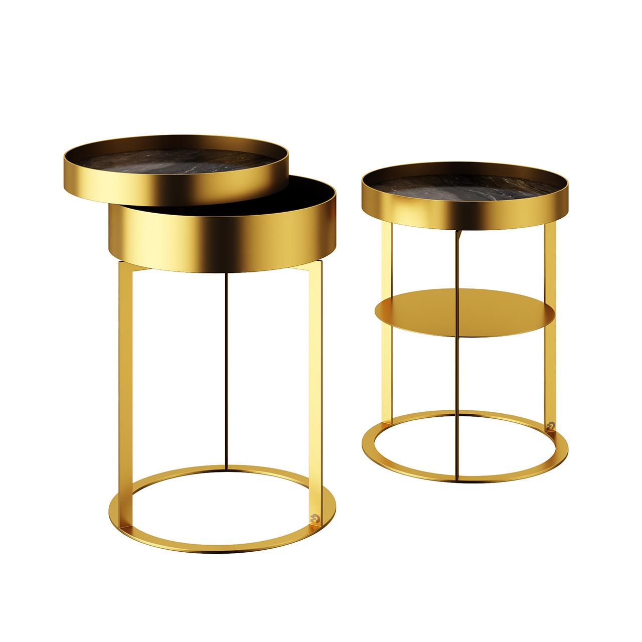 golden metal modern table