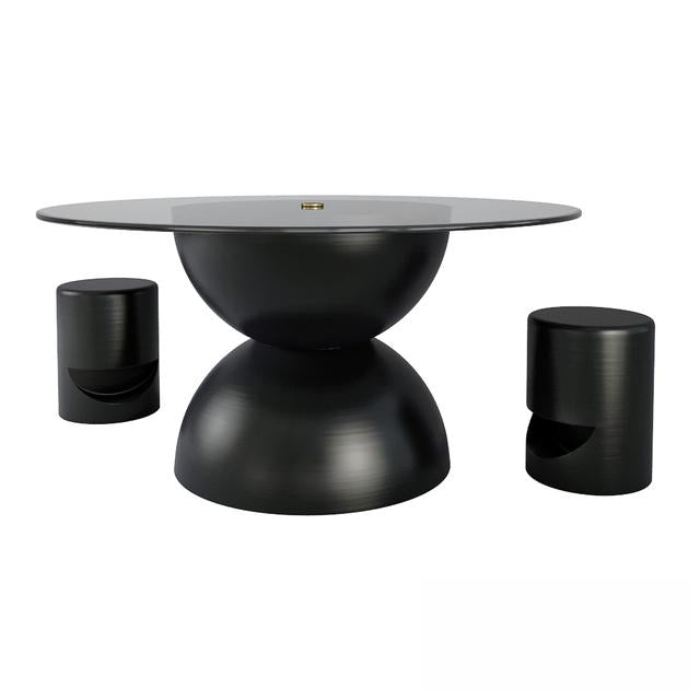 Black Round Teatable table