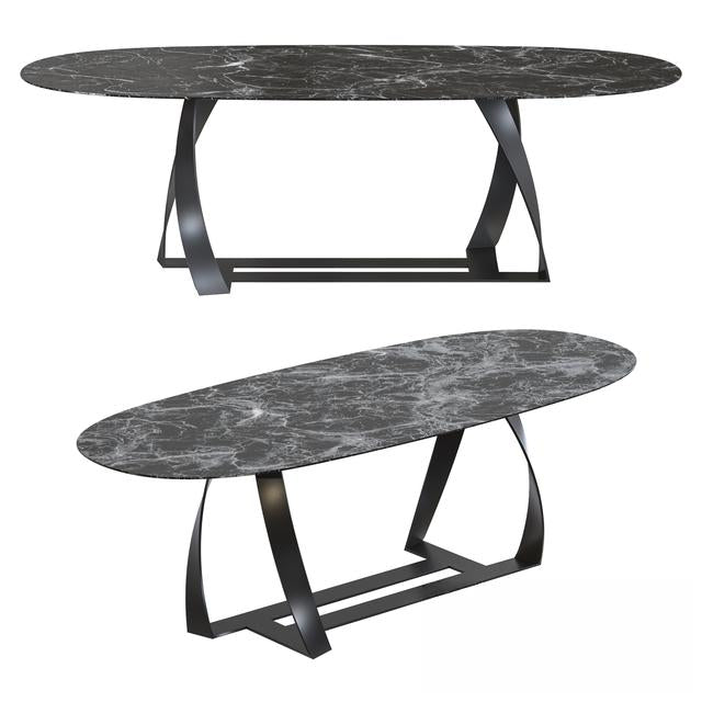 Marble Oval Teatable table