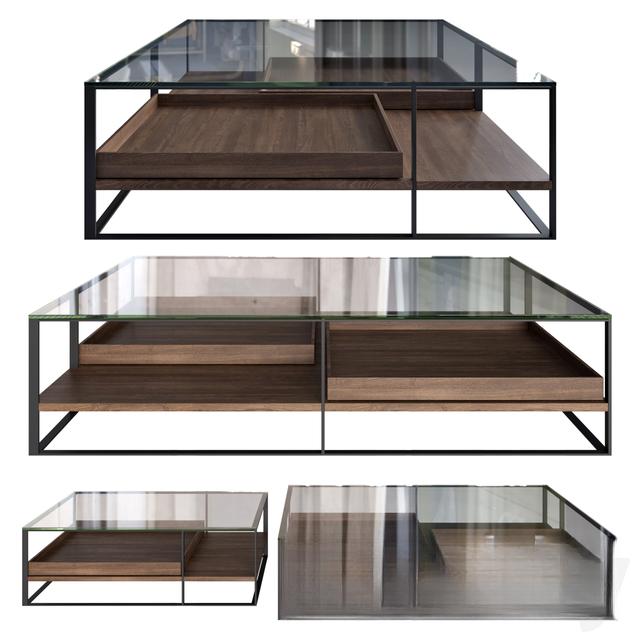 Glass wooden teatable table