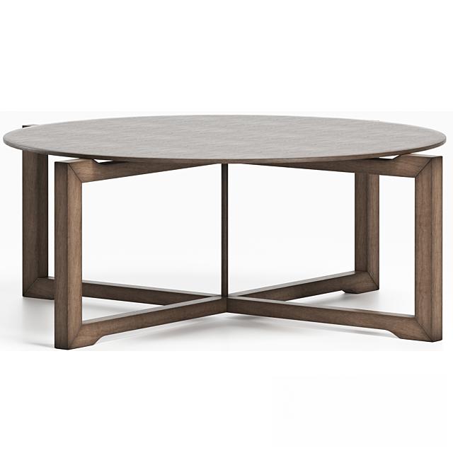 Round wooden teatable table