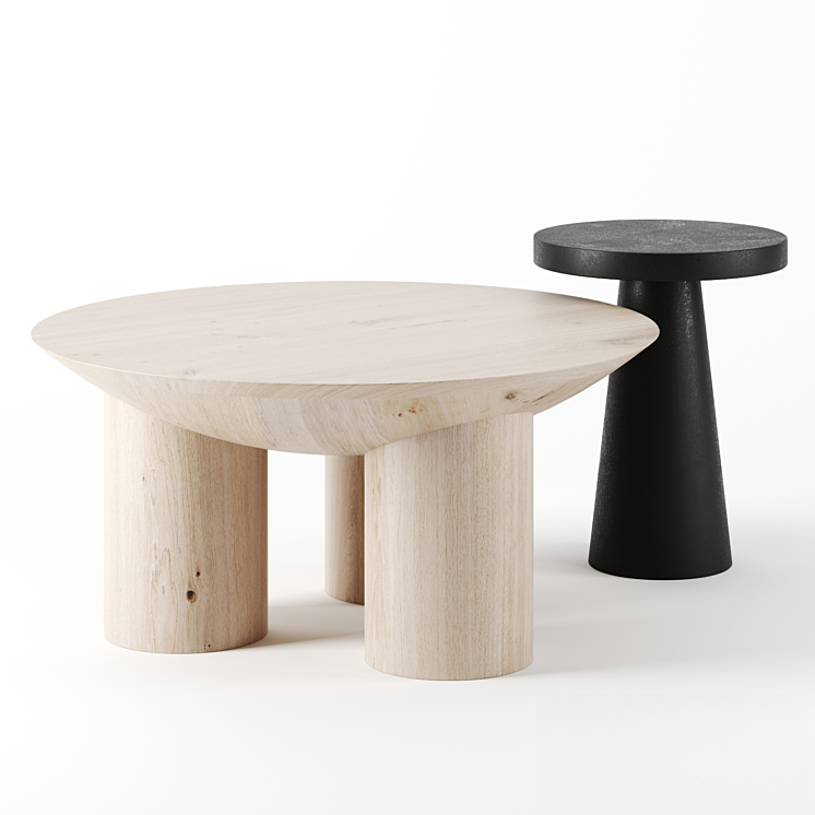 Round wooden teatable table
