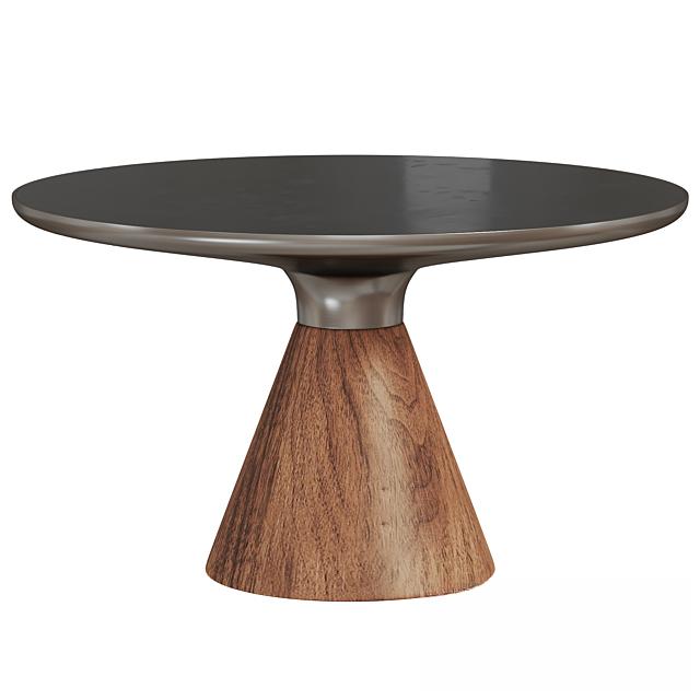 Round wooden teatable table