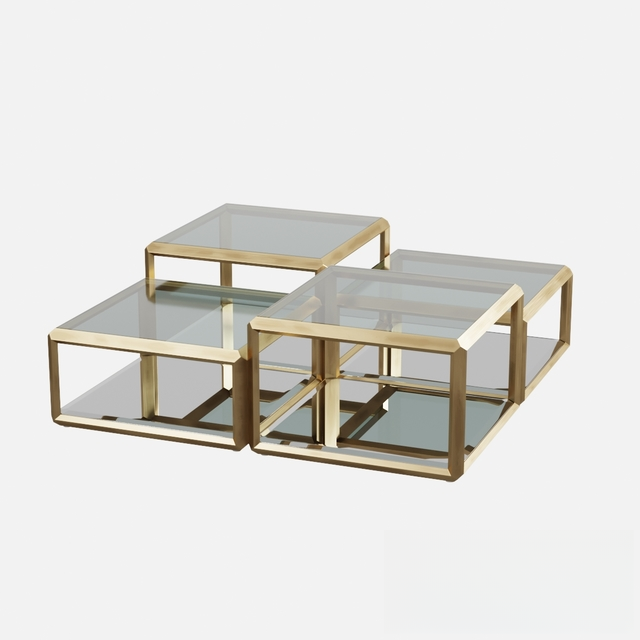 Glass Metal Teatable table