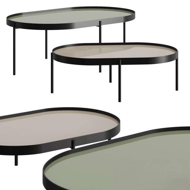 oval black teatable table