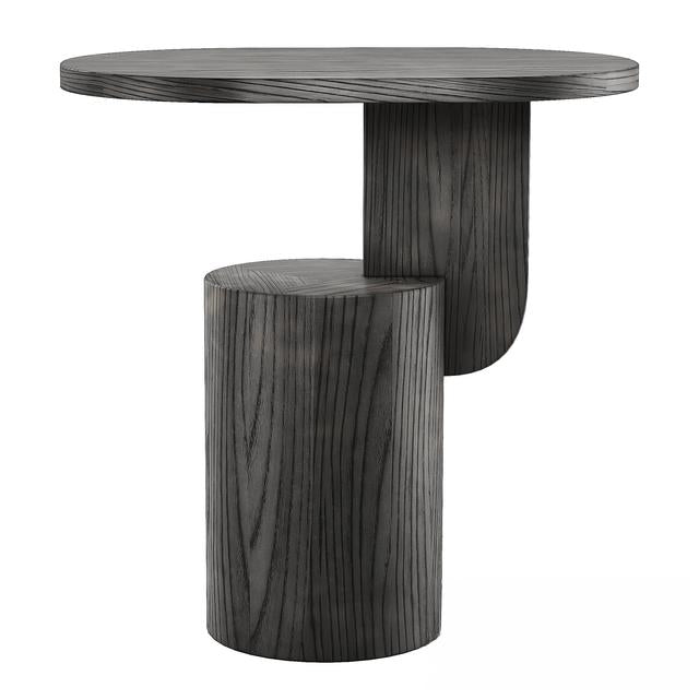Round wooden teatable table