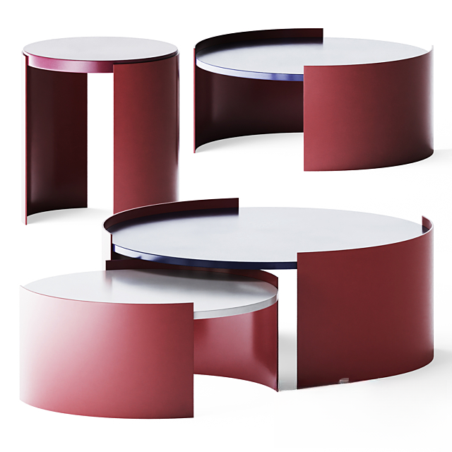 Round Modern Maroon table