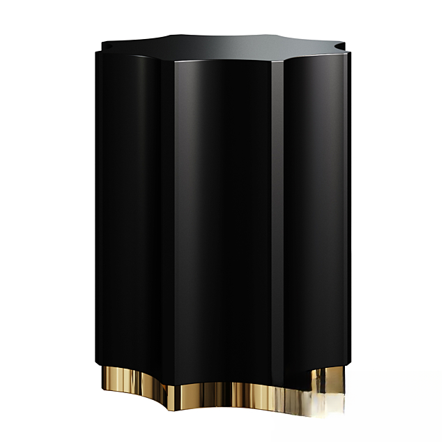 black gold geometric table