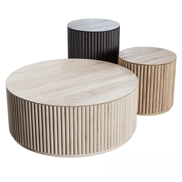 Ribbed Round Teatable table