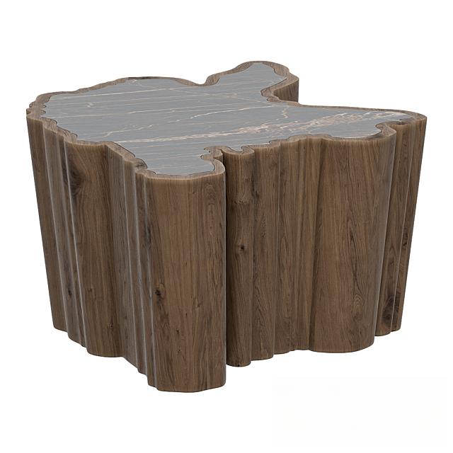 Tree stump teatable table