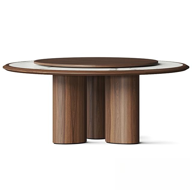 Round wooden teatable table