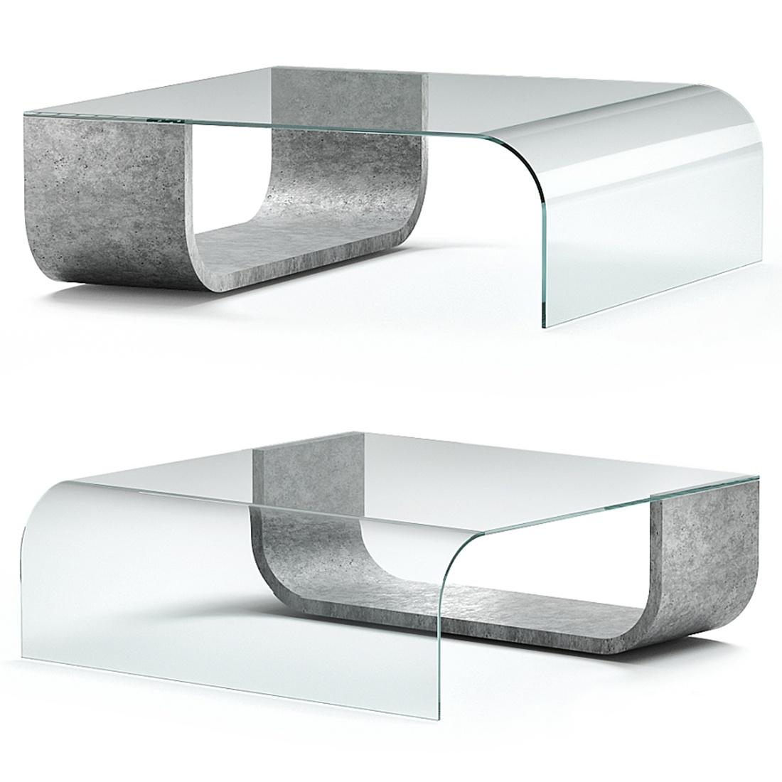 Glass concrete modern table