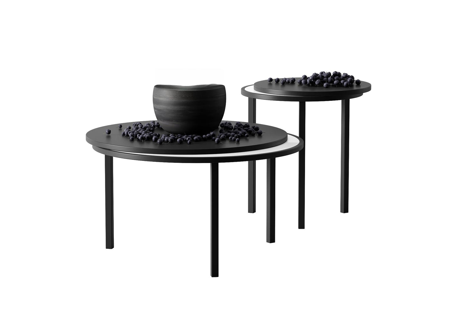 Round black teatable table