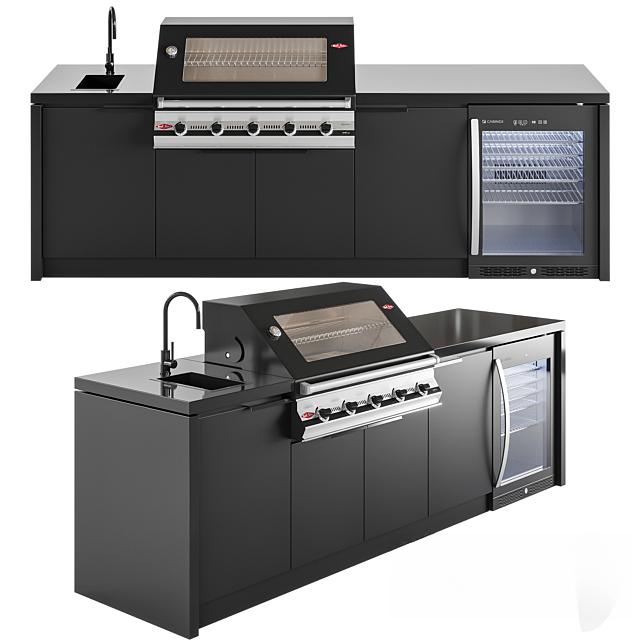 Black Outdoor Kitchen cabinet