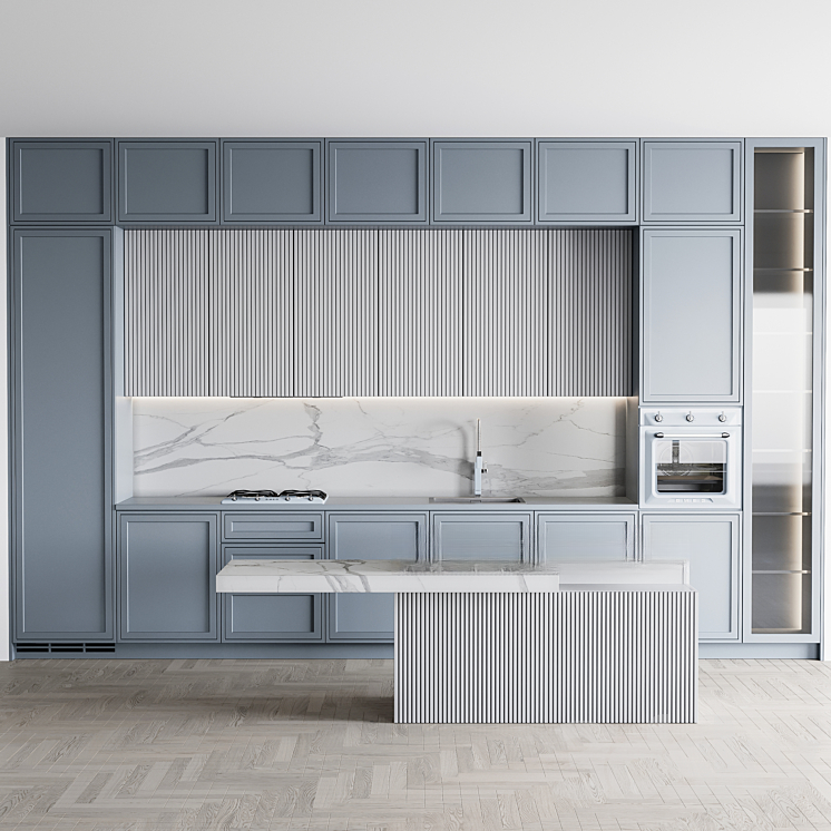 Light Gray Modern Kitchen cabinet