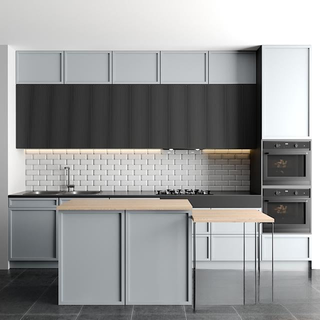 Modern grey kitchen cabinet