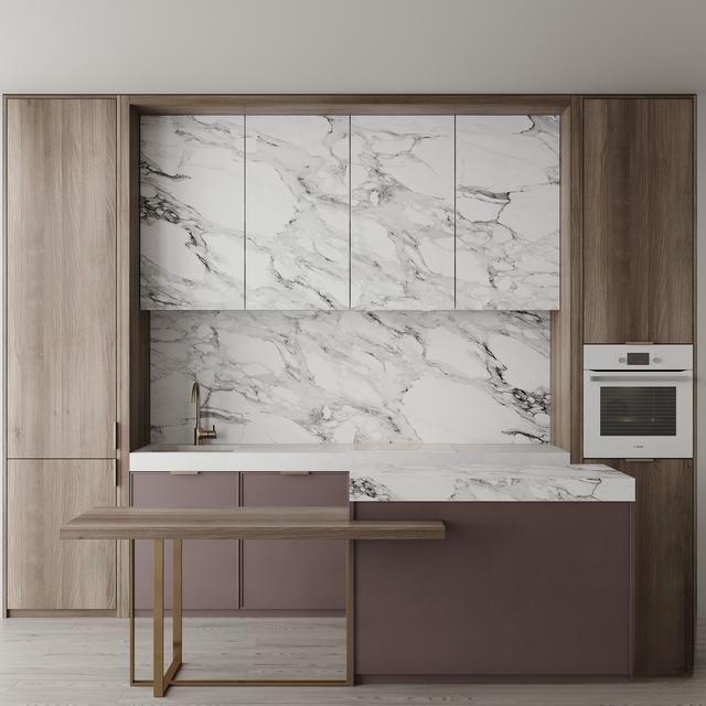 Marble Modern Kitchen cabinet