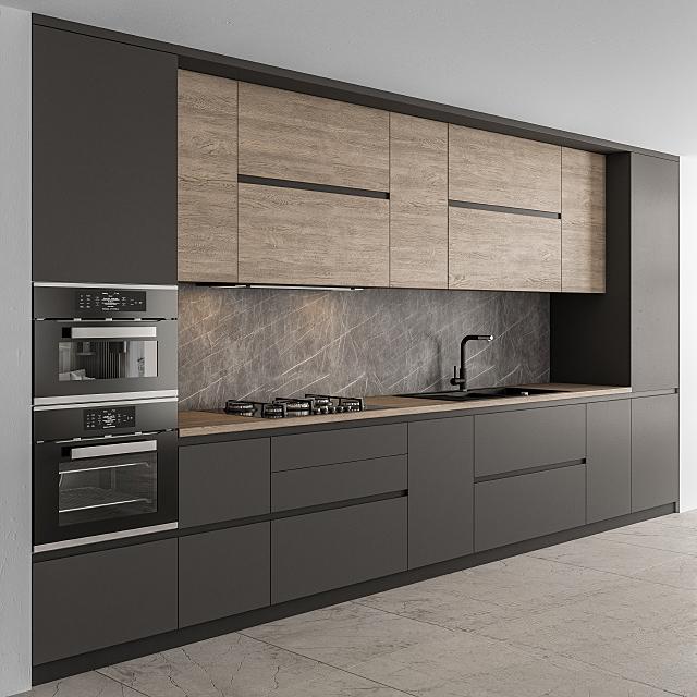 Modern Dark Wood Kitchen cabinet
