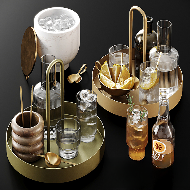 Gold Modern Tray food