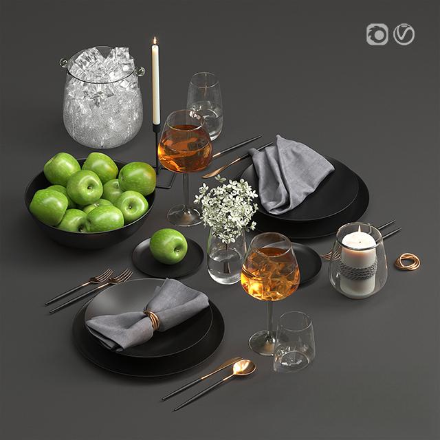 BlackModernTableware food