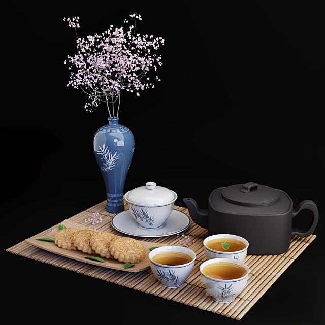 BlueVaseTeaSet tableware