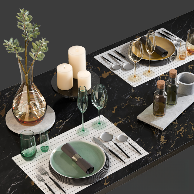 Modern Marble Dining Table tableware
