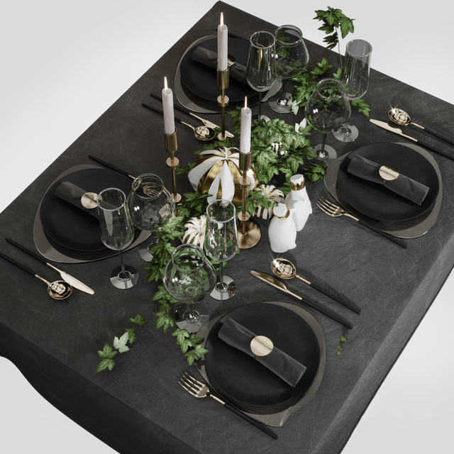 Black Modern Table tableware
