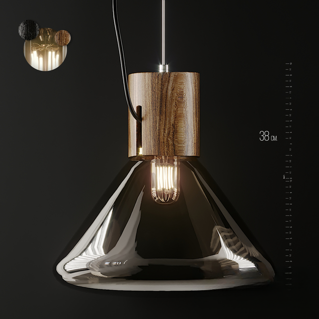 Modern Glass Wood Pendant ceilinglamp