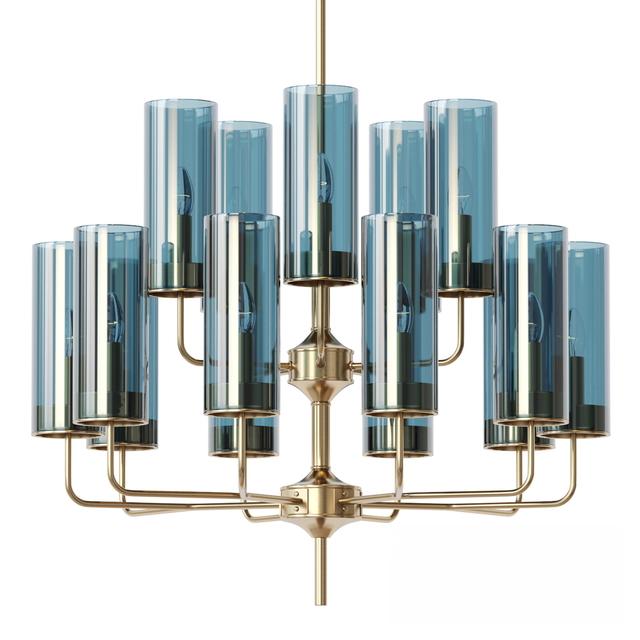 Blue Transparent Modern Chandelier