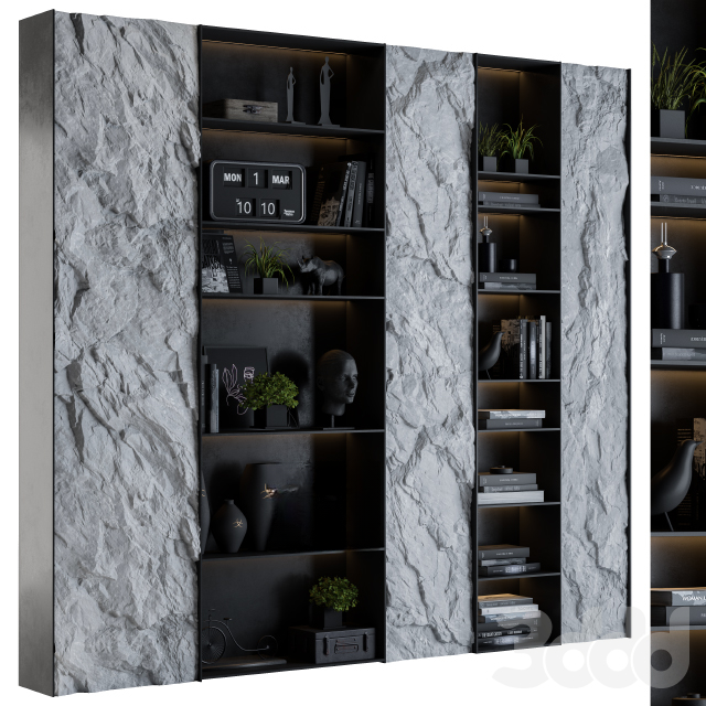 Marble Texture Modern Bookcase covering