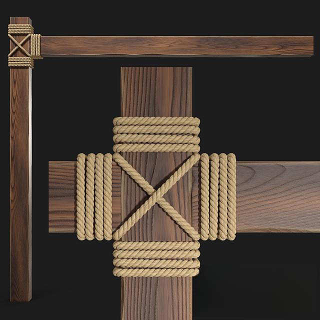 Wooden Rope Cross covering