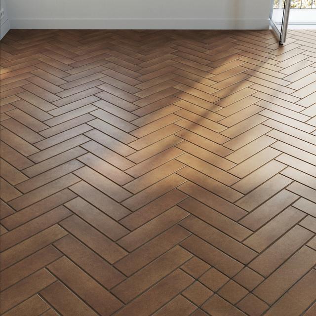 Brown Herringbone Parquet covering