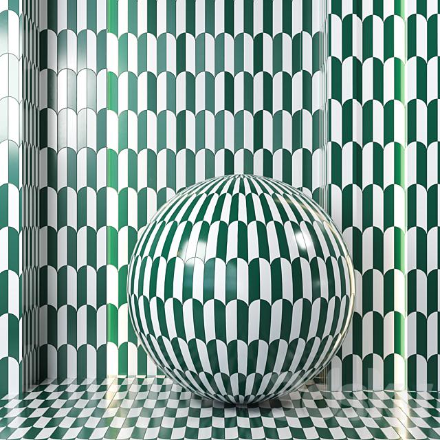 GreenWhiteGeometricBall covering